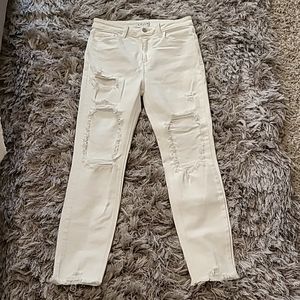 Cello Distressed White Jeans